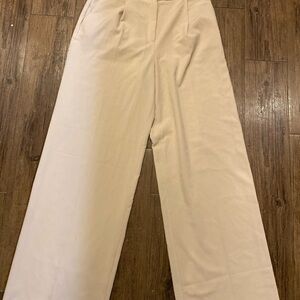 Andrew Marc Cream Wide-Leg Pants